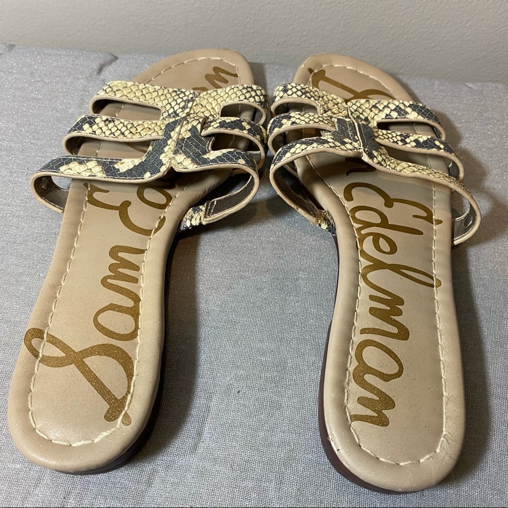 Sam Edelman Berit Snakeskin Slide Sandals - Picture 3 of 7